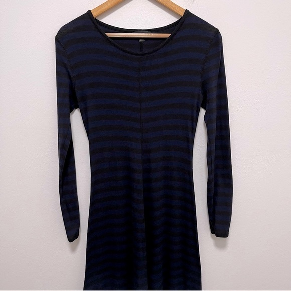 J CREW Striped Long Sleeve Modal & Cotton Midi Dress Size Medium - Picture 4 of 11